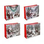 Пакет тм СНОУ БУМ подарочный, 26x32x10см, глиттер, бумага, арт.26, 4 дизайна