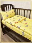 Детское постельное белье бязь Зайки серые вид 5/3 желтый