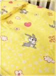 Детское постельное белье бязь Зайки серые вид 5/3 желтый