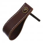 BLUMEN HAUS Ручка кожаная для мебели, цвет умбра жженая, шов белый