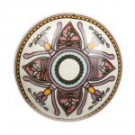 BLUMEN HAUS Ручка керамическая для мебели "Орнамент", цвет белый, рисунок сиреневый