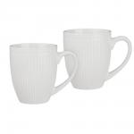 MILLIMI Набор кружек 2 шт, 380мл., белый рельеф, фарфор