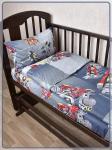 Детское постельное белье бязь Роботы серые