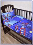 Детское постельное белье бязь Роботы синие