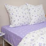 КПБ 'Традиция' 1,5 спальный, поплин, 100% хлопок, пл. 115 гр./кв.м., 'Мильфлер сирень ВБ' Пододеяльник 146*217, простыня 150*217, наволочка 70*70 (2 шт.)