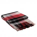 Плед Эльф с бахромой Влади, белый-красный-антрацит, NOAH