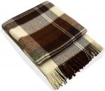 Плед Эльф с бахромой Влади, белый-терракот-коричневый, NOAH