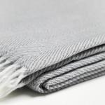 Плед Милан с бахромой Влади, белый-т.серый-рап 1, В10