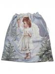 Ангел и елочки Мешок двустронний 41х44 см 2520502 велюр
