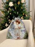 Ангел и елочки Мешок двустронний 41х44 см 2520502 велюр
