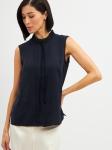 Блузка без рукавов с отделкой из тесьмы OD-973-2 т. синий