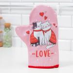 Варежка-прихватка «LOVE» 20?28 см, саржа, 100% хлопок, ватин 250 г/м?