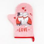 Варежка-прихватка «LOVE» 20?28 см, саржа, 100% хлопок, ватин 250 г/м?