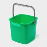 Ведро для уборки, 5.6 л, 22?23?18.7 см, зелёное