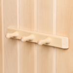 Вешалка для бани и сауны, липа, 30?5?6.5 см, 3 крючка, «Добропаровъ»