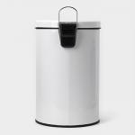 Ведро мусорное с педалью St?lz, 12 л, нержавеющая сталь, белое