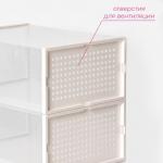 Коробка для хранения обуви с дверцей Доляна Middle size, 24_33_14 см, 2 шт