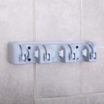 Держатель для уборочного инвентаря с крючками Доляна, 26?6?10 см, серый