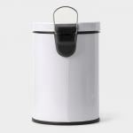 Ведро мусорное с педалью St?lz, 3 л, нержавеющая сталь, белое
