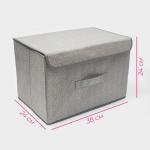 Короб стеллажный для хранения с крышкой «Ронда», 38?24?24 см, серый