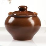 Горшок для запекания Псковский гончар «Былина», 500 мл, 12?13 см, коричневый