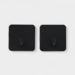 Крючки самоклеящиеся St?lz «Классика», 2 шт., квадрат, 4.4?4.4?3 см, чёрные