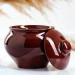 Горшок для запекания Псковский гончар «Стандарт», 500 мл, керамика, коричневый