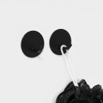 Крючки самоклеящиеся St?lz «Классика», 2 шт., круг, 4.5?4.5?3 см, чёрные