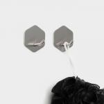 Крючки самоклеящиеся St?lz «Классика», 2 шт., шестиугольник, 4.5?4.5?3 см, хромированные