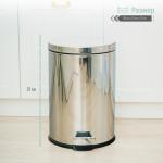 Ведро мусорное с педалью Доляна, 7 л, нержавеющая сталь, хромированное