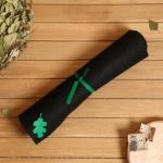 Коврик - лежак для бани и сауны «Дубовый лист», 150?50 см, полиэфир, чёрный