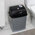 Ведро для мусора «Камелия», 18 л, серебристый перламутр, чёрное