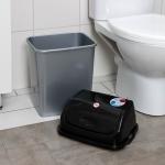 Ведро для мусора «Камелия», 18 л, серебристый перламутр, чёрное