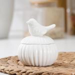 Банка для специй «Соловушка», 130 мл, керамика, белая