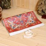 Коврик - лежак для бани и сауны «Ретро», 150?50 см, шерсть, полиэстер, «Добропаровъ»