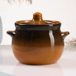 Горшочек для запекания Борисовская керамика «Классика», 650 мл, 12.5?11.5 см, оранжевый