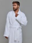 Махровый халат с рукавом покроя реглан унисекс однонитка белый МЗ-26 (1)