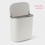 Ведро для мусора подвесное Доляна, 9 л, 2 вида крепления, белое