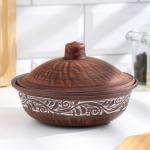 Блюдо для запекания «Ангоб», 550 мл, 11?16 см, красная глина