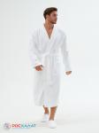 Мужской махровый халат с планкой белый  МЗ-09 (1)