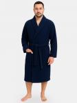 Мужской махровый халат с шалькой "Елочка" темно-синий МЗ-03 Елочка (88)