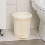 Ведро для мусора с педалью, 6 л, айвори