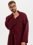 Вафельный удлиненный халат Кимоно унисекс "Ромбы" бордовый В-14 (15)
