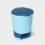 Ведро для мусора, 10 л, с педалью, голубое