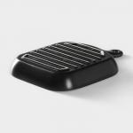 Блюдо из для подачи Magistro «Сковорода-гриль», 23?16?3 см, жаропрочная керамика, чёрное