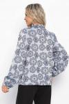 Блуза Доменика (серо-синяя) Б15016-18М