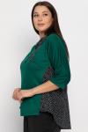 Блуза Федерика (изумрудно-черная) Б15001-18М