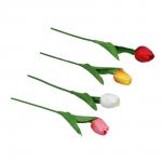 LADECOR Цветок искусственный тюльпан, 32 см, PU, пластик, железная проволока, 4 цвета
