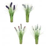 LADECOR Букет цветов полевых искусственных, 40 см, пластик, проволока, веревка, 4 вида