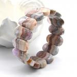 Браслет из Агата Крейзи с включением аметиста овал 24*14мм, 70г